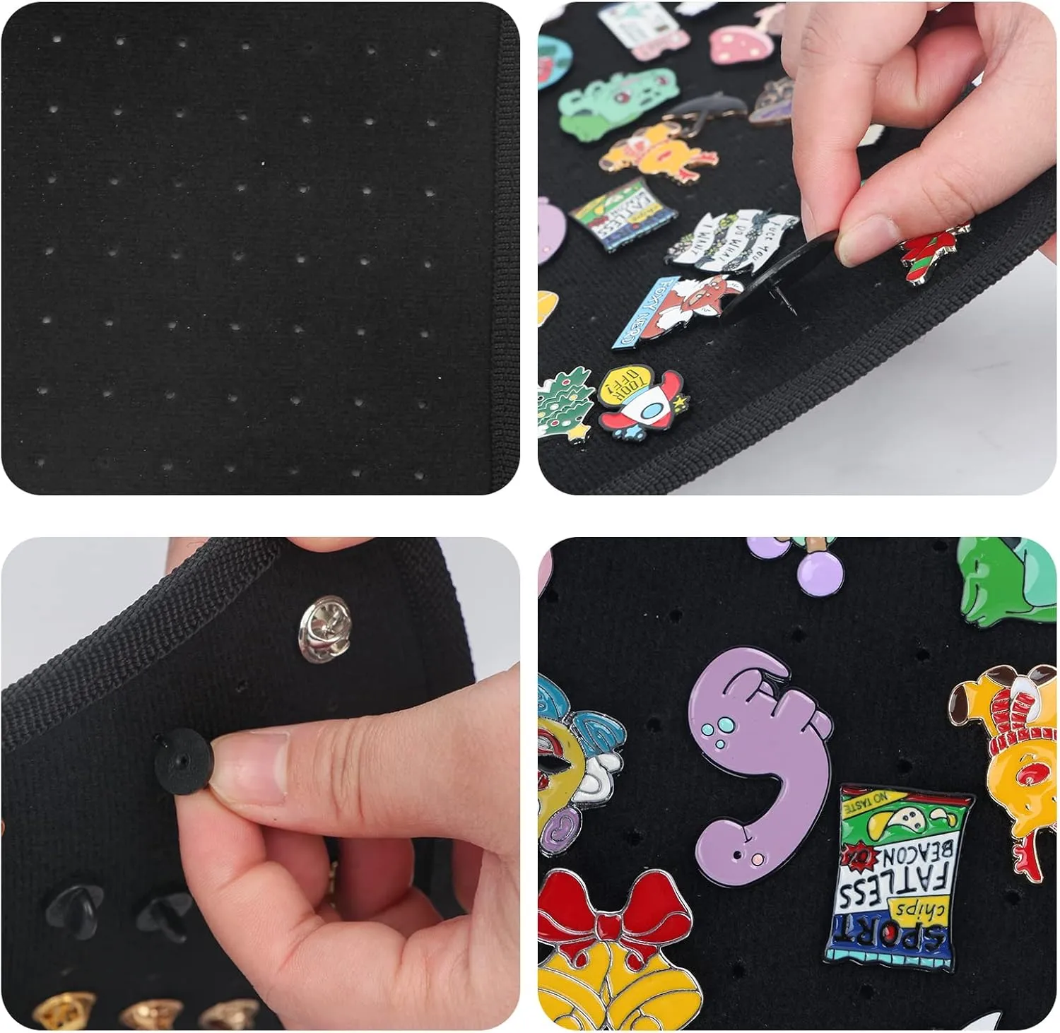 PACMAXI Enamel Pin Display Case, Pins Storage Organizer, Travel Brooch Display Bag