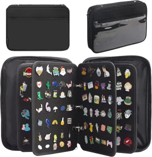 PACMAXI Enamel Pin Display Case, Pins Storage Organizer, Travel Brooch Display Bag