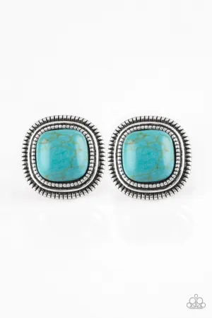 Paparazzi FRONTIER-Runner - Blue Earrings