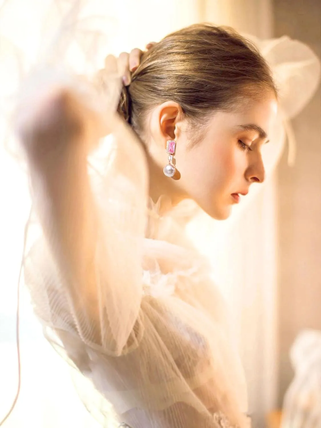 Pearl Clip-On Earrings for Women/Bride Dangle - Wedding Clip-Earrings For Women Bridal Bridesmaid Brides Girls, Women'S Clip-On Earrings Dangling, Non Pierced Women'S Drop & Dangle Earrings