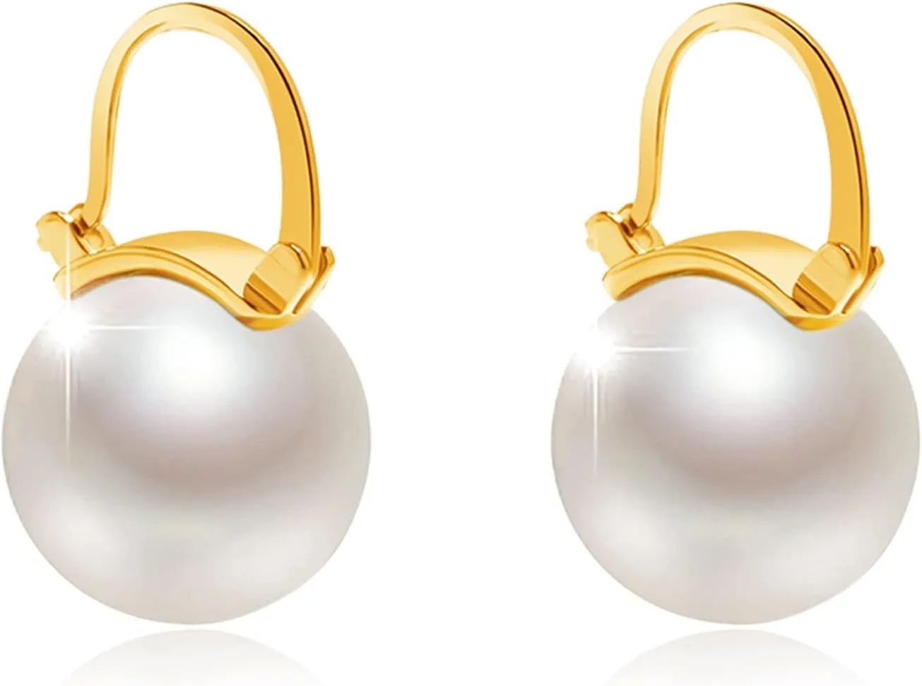 Pearl Earrings for Women 14K Gold Plated Hypoallergenic Pearl Earrings 5A Cubic Zirconia Dangle Earrings Elegant Jewelry
