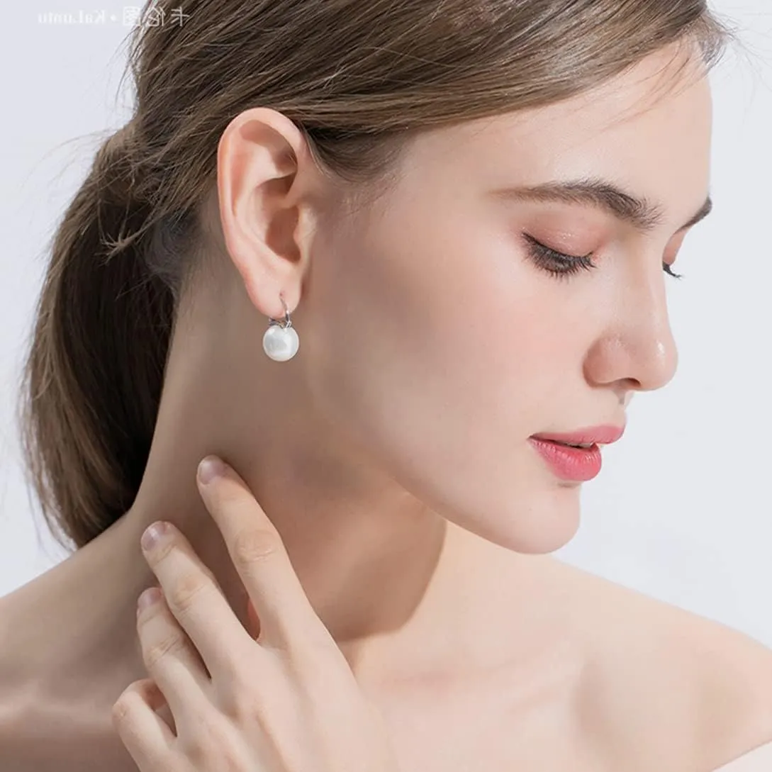 Pearl Earrings for Women 14K Gold Plated Hypoallergenic Pearl Earrings 5A Cubic Zirconia Dangle Earrings Elegant Jewelry