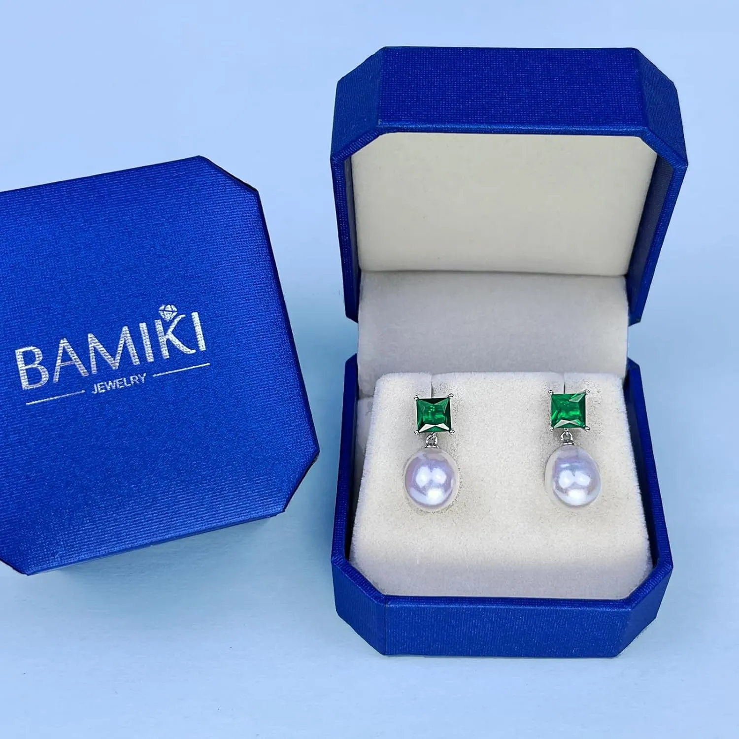 Pearl Earrings, Freshwater/Saltwater Cultured Baroque Pearls, 925 Sterling Silver Drop & Dangle Earrings, Gem Quality CZ Birthstone, Anniversary Birthday Jewelry Gifts for Women