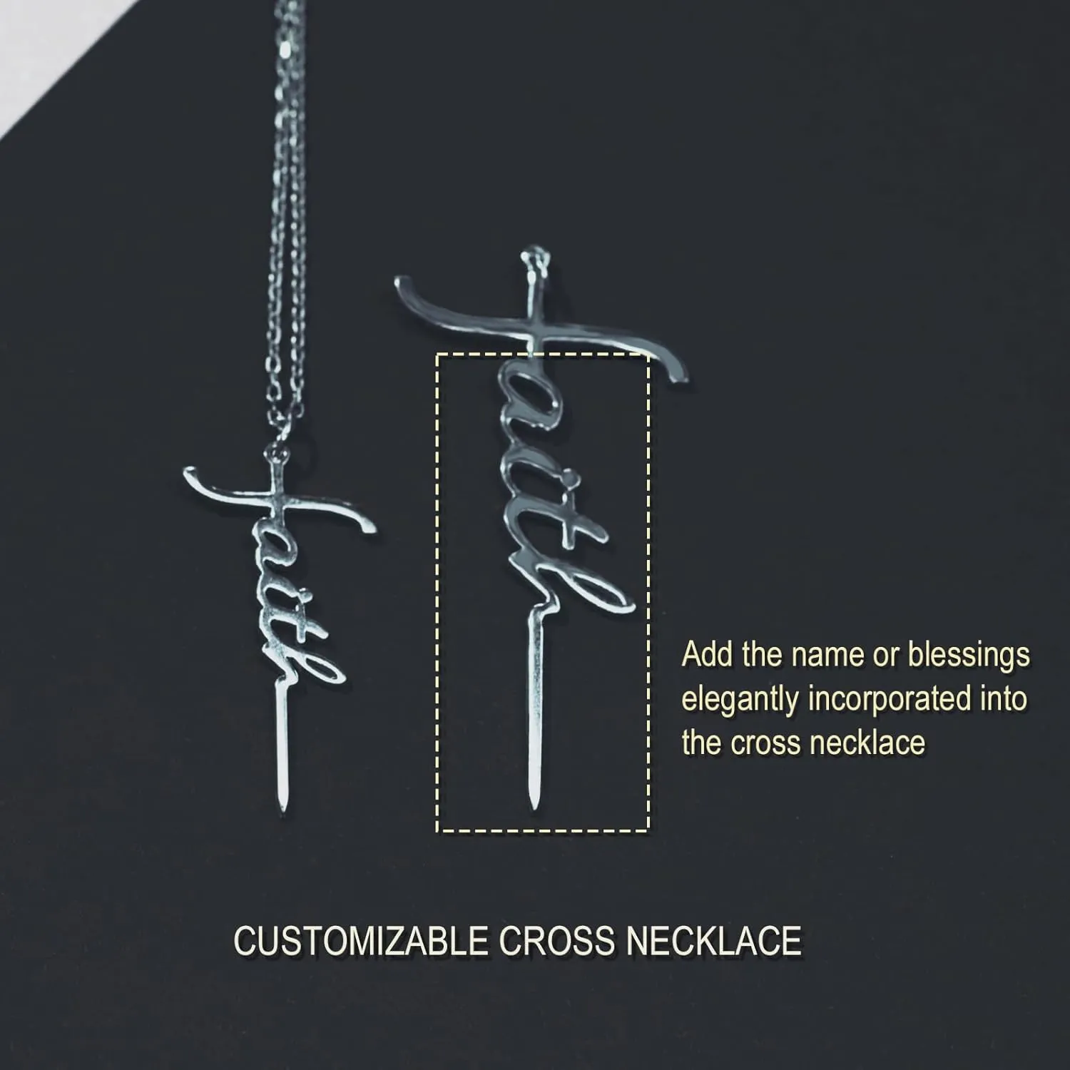 Personalized Cross Necklace for Women Silver Faith Cross Necklaces Jesus Jewelry Christian Gifts for Best Friends