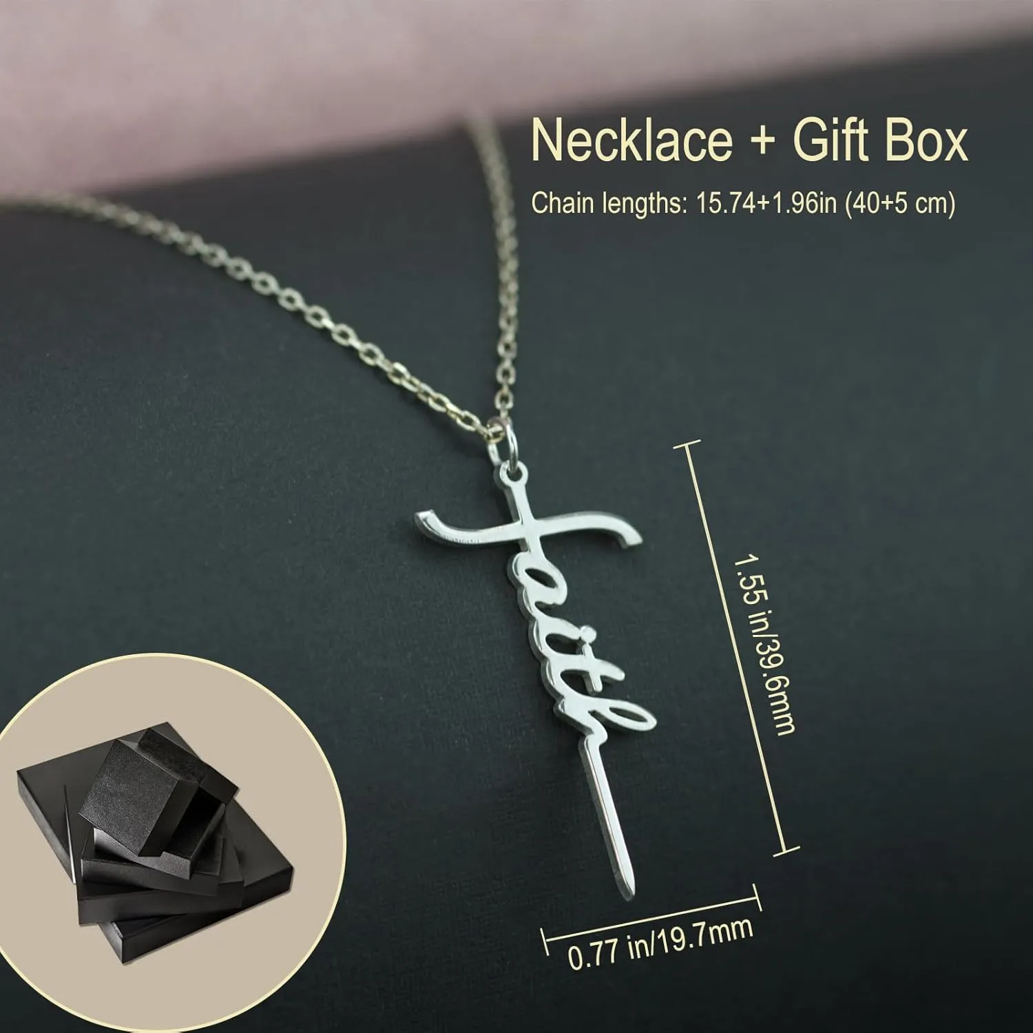 Personalized Cross Necklace for Women Silver Faith Cross Necklaces Jesus Jewelry Christian Gifts for Best Friends