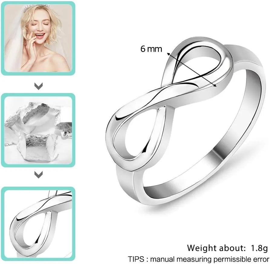 Personalized Infinity BFF Rings for Best Friends  Sterling Silver Custom Name Pinky Promise Rings for Women  Matching Friendship Rings & Unique Birthday Gifts for Girlfriend, Sister, or Bridesmaid