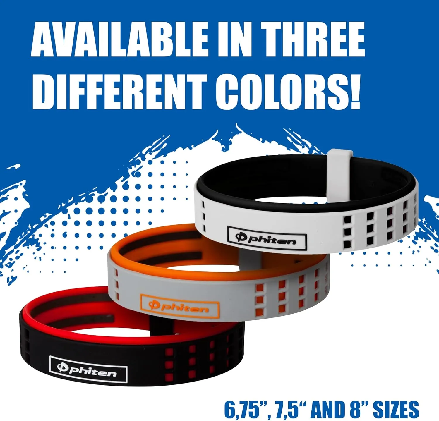 Phiten DUO Titanium Bracelet - Waterproof Sports Silicone Bracelet Wristband for Alternative Healing - Power Elastomer Zone with Micro Titanium Sphere