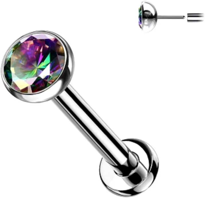 Pierced Owl - 20G Extra Petite 6mm Barbell Implant Grade Titanium Threadless Push-in 2mm Crystal Flat Back Stud