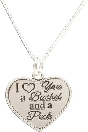 Precious Pieces Children's Sterling Silver "I Love You a Bushel and a Peck" Necklace, 14"