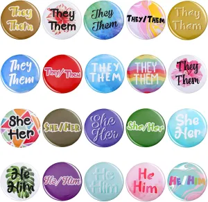 Pronoun Badges Pins Gender Identity Pins They/them,she/her, He/him Pronoun Pin Buttons, Multiple Colors
