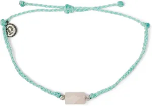Pura Vida Crystal Gem Stones Bead Bracelet w/Plated Charm - Adjustable Band, 100% Waterproof