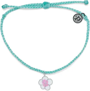 Pura Vida Gold or Silver Painted Plumeria Bracelet - Waterproof, Adjustable Band