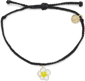 Pura Vida Gold or Silver Painted Plumeria Bracelet - Waterproof, Adjustable Band