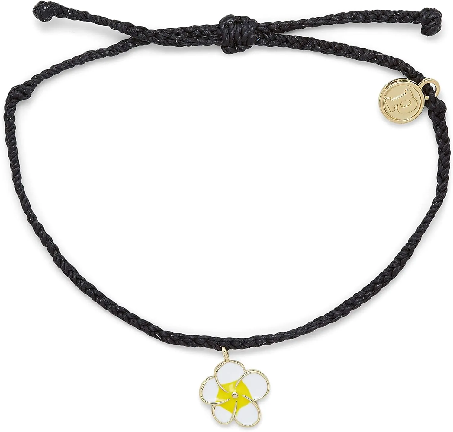 Pura Vida Gold or Silver Painted Plumeria Bracelet - Waterproof, Adjustable Band