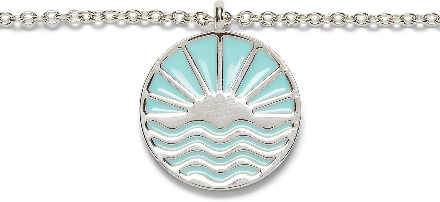 Pura Vida Rose Gold or Silver Sunrise to Sunset Medallion Necklace - 16", 2"