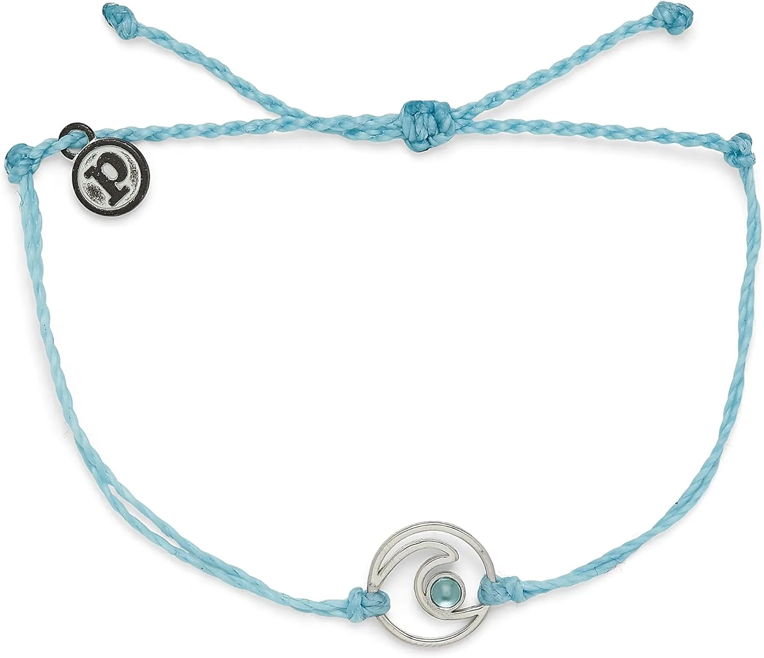 Pura Vida Silver or Gold Shimmering Wave Bracelet - 100% Waterproof, Adjustable Band - Plated Brand Charm