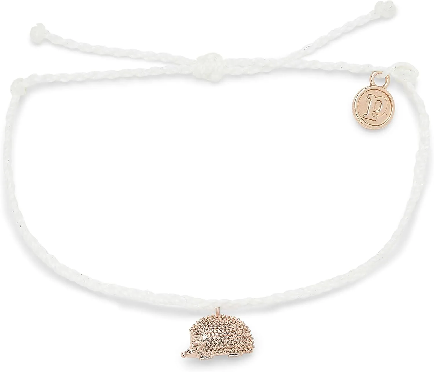 Pura Vida Silver or Rose Gold Hedgehog Bracelet - 100% Waterproof, Adjustable Band - Plated Brand Charm