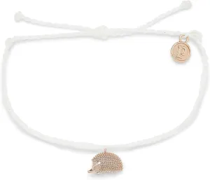 Pura Vida Silver or Rose Gold Hedgehog Bracelet - 100% Waterproof, Adjustable Band - Plated Brand Charm