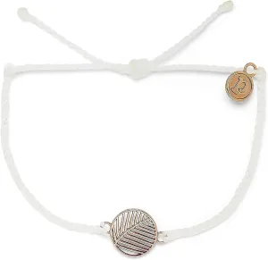 Pura Vida Silver or Rose Gold-Plated Havana Palm Bracelet - Adjustable Band, Coated Brand Charm