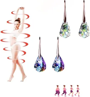Quartz Stone Lymphatic Earrings, 2Pcs Lymphvity Germanium Earrings, Lymphatic Drainage Earrings, Crystal Sparkling Dangle Acupuncture Earrings for Women Jewelry Gifts
