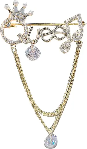 Queen Crown Brooch Pins Shiny Crystal Crown Rhinestone Queen Letter Elegant Crown Shape Princess Brooches Dress Sweater Coat Lapel Pin Accessories