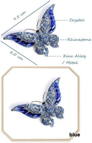 Rhinestone Butterfly Brooch - Colorful Shining Crystal Brooch Pin Decoration Gift for Women Girls