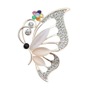Rhinestone Butterfly Brooch Pin Sparkly Crystal Hollow Butterfly Brooch Classic Wedding Bridal Bouquet Pin Vintage Insects Badge Corsage Jewelry For Women Girls