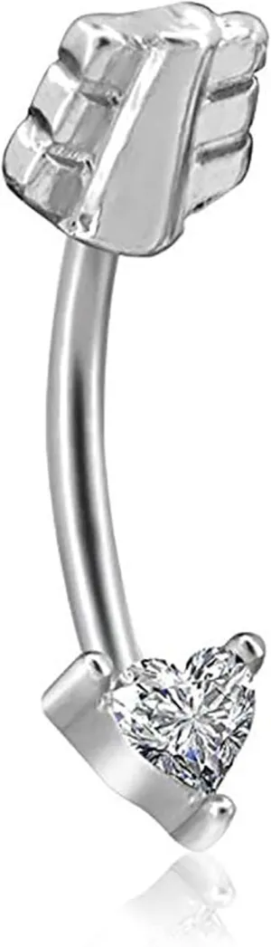 Rook Earring for Women Piercing Jewelry Curved Barbell 16G 316L Surgical Stainless Steel Body Jewelry Heart Arrow Cubic Zirconia Hypoallergenic