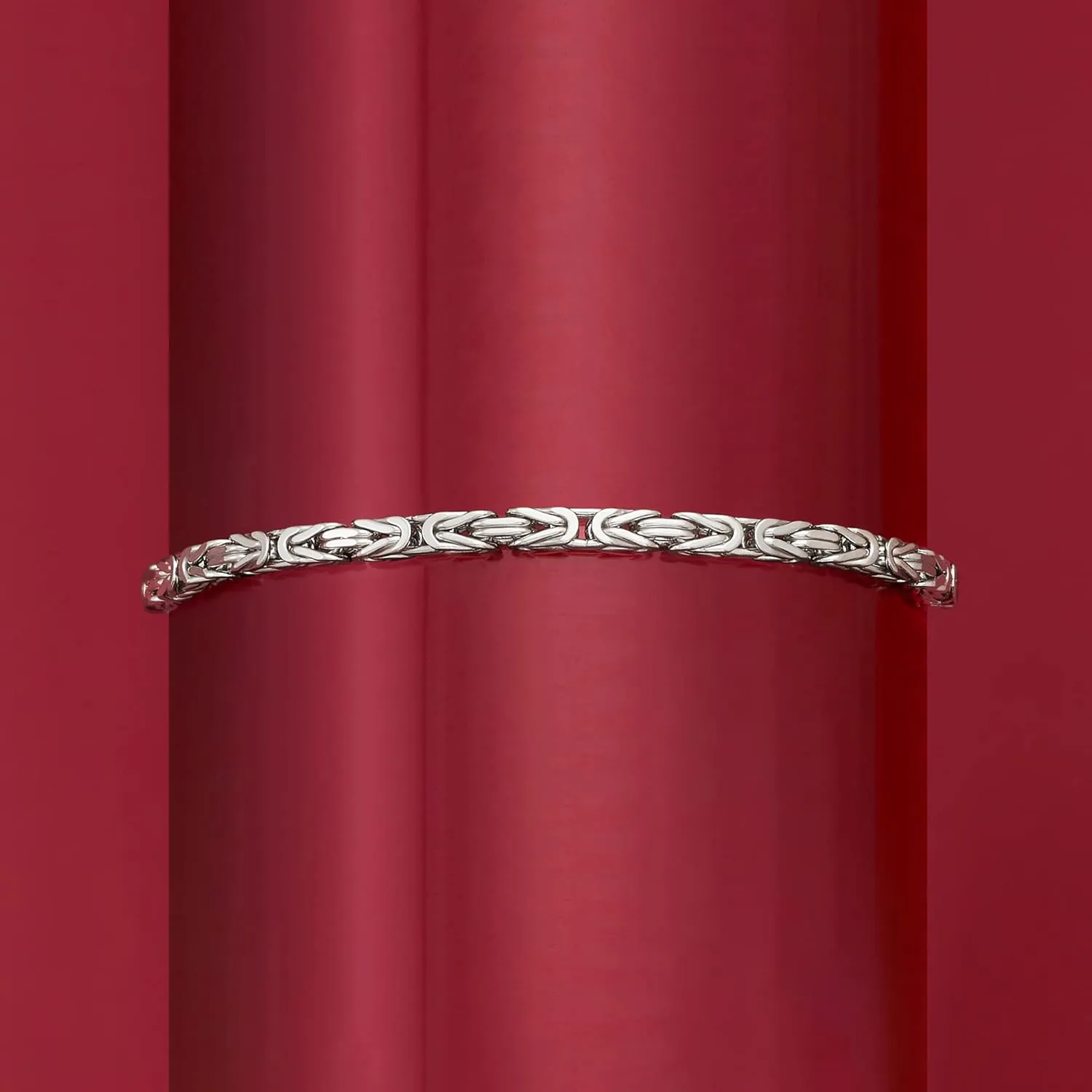 Ross-Simons 2.3mm Sterling Silver Square Byzantine Bracelet