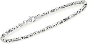 Ross-Simons 2.3mm Sterling Silver Square Byzantine Bracelet