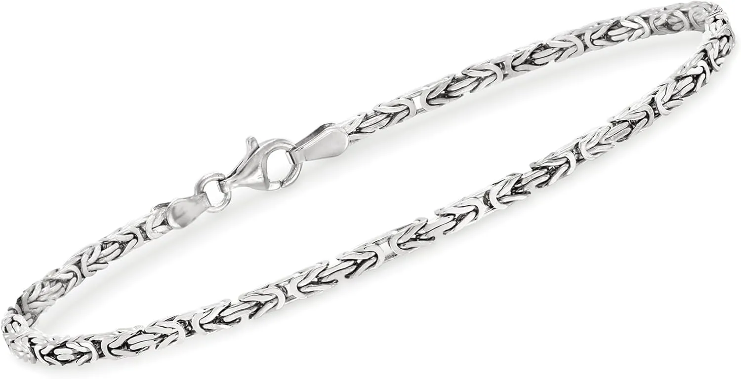 Ross-Simons 2.3mm Sterling Silver Square Byzantine Bracelet