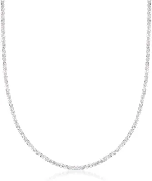 Ross-Simons Italian 2mm Sterling Silver Crisscross-Chain Necklace