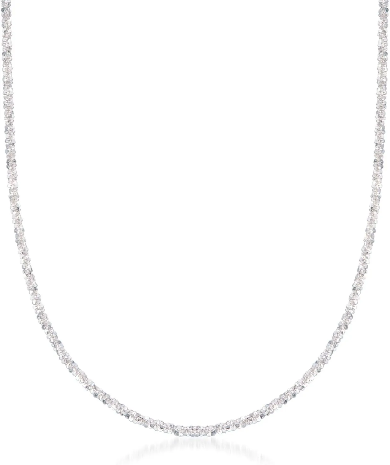 Ross-Simons Italian 2mm Sterling Silver Crisscross-Chain Necklace