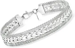 Ross-Simons Italian Silver Heart Motif Bracelet
