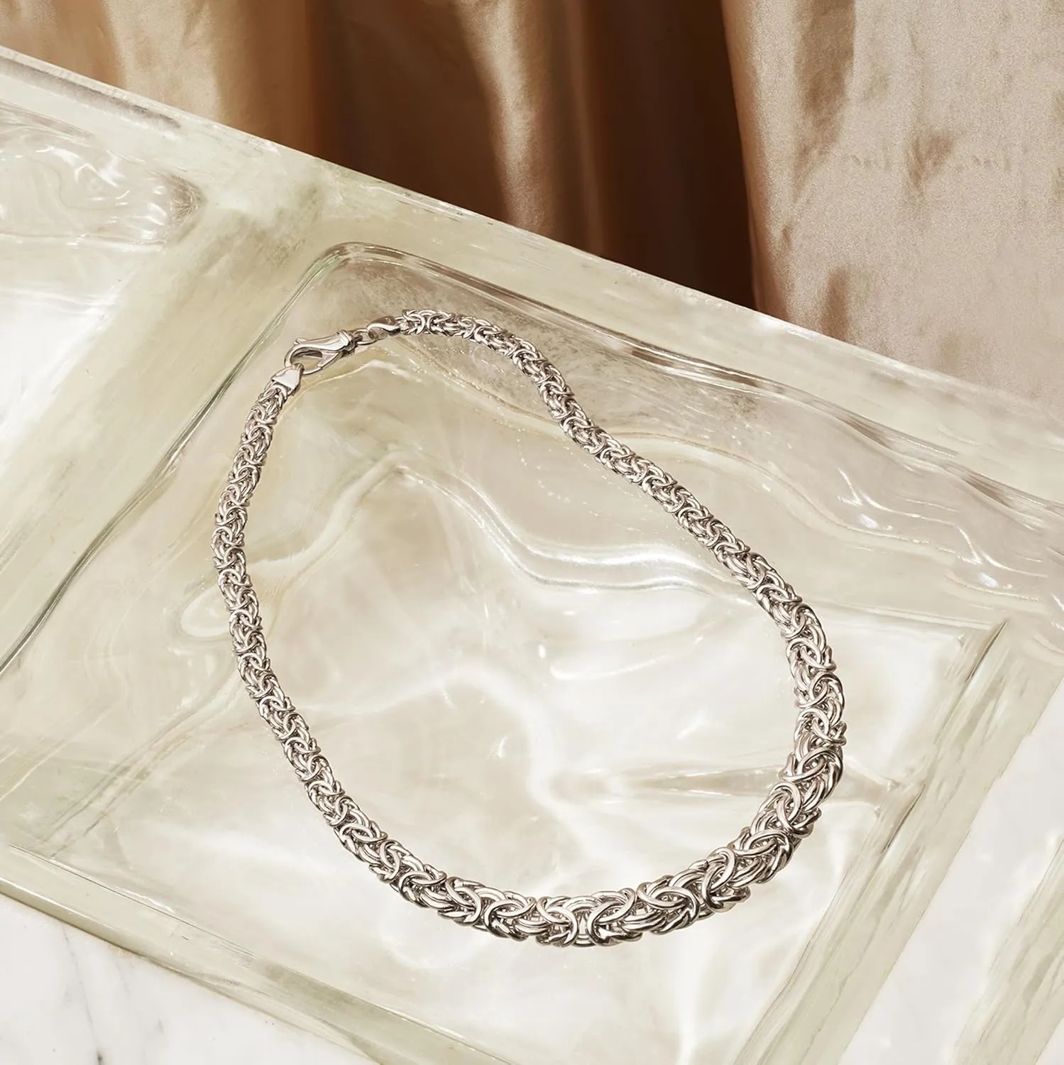 Ross-Simons Sterling Silver Graduated Byzantine Necklace