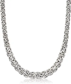 Ross-Simons Sterling Silver Graduated Byzantine Necklace