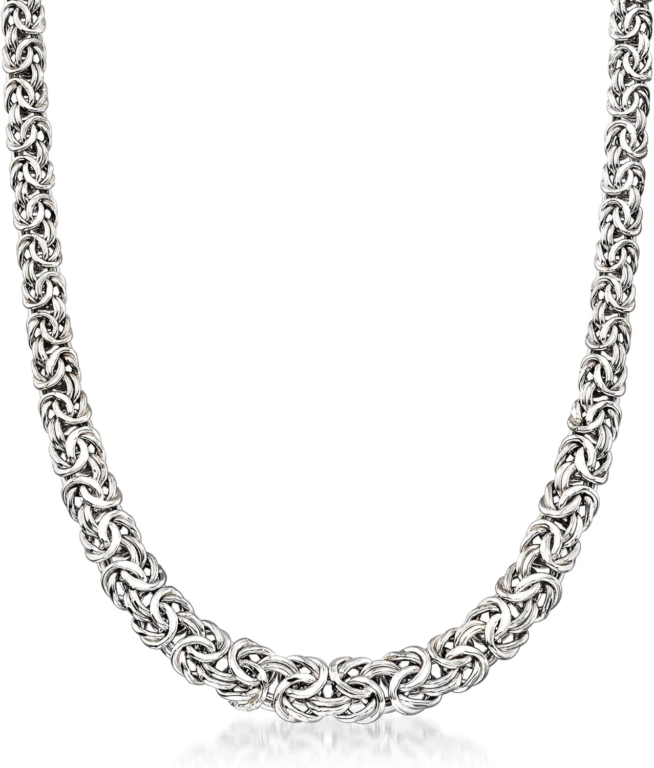 Ross-Simons Sterling Silver Graduated Byzantine Necklace