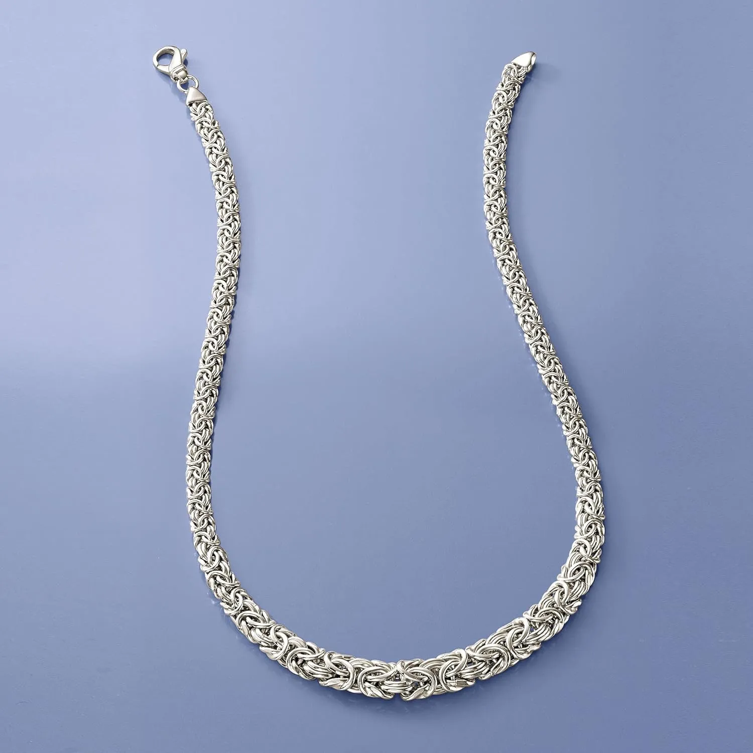 Ross-Simons Sterling Silver Graduated Byzantine Necklace