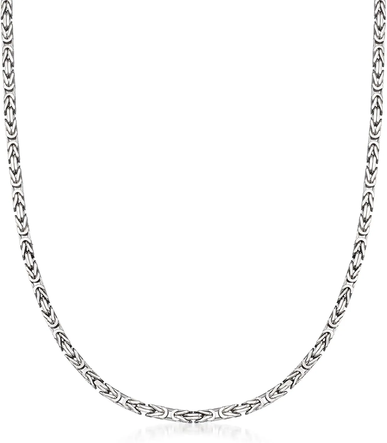 Ross-Simons Sterling Silver Square Byzantine Necklace