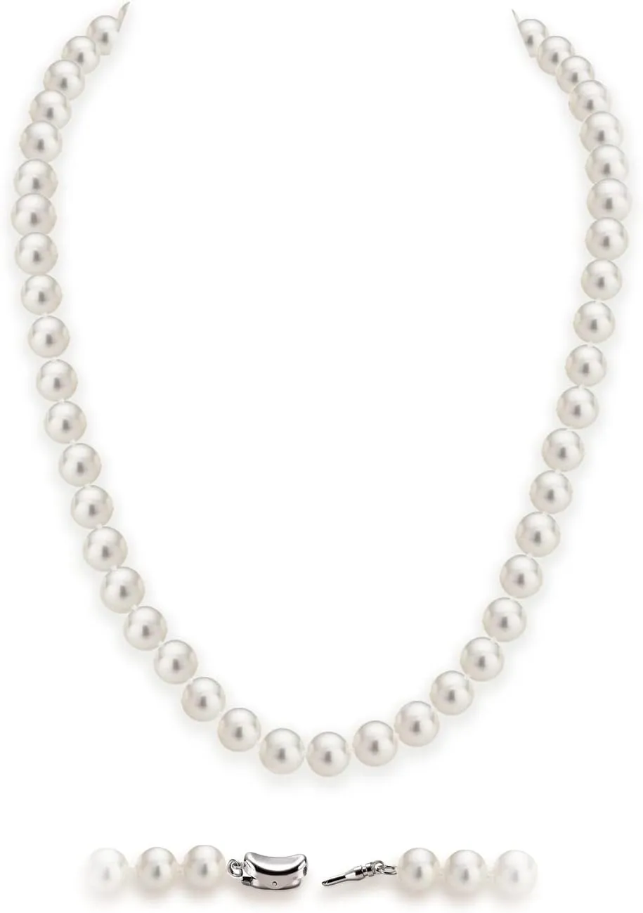 Round White Simulated Shell Pearl Necklace Pearl Choker Necklace Jewelry for Women