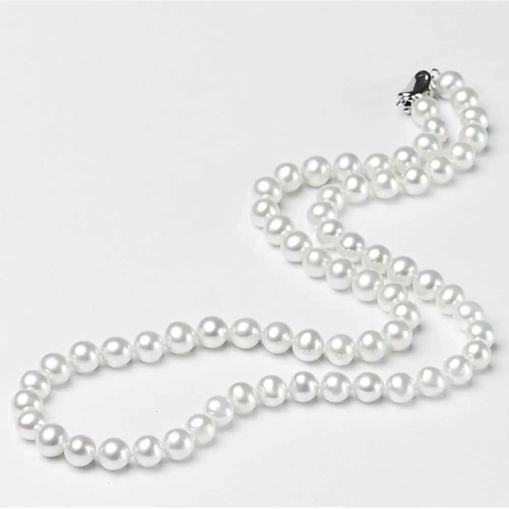 Round White Simulated Shell Pearl Necklace Pearl Choker Necklace Jewelry for Women