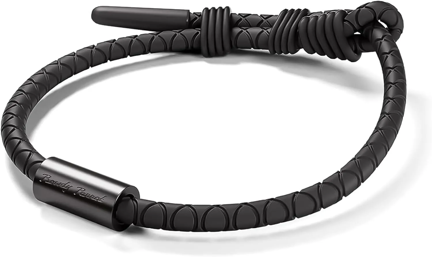 Rowdy Parrot FlexTech Adjustable Silicone Rope Bracelet: Waterproof, Sweatproof, Sunproof, Minimalist Surf, Golf Jewelry for Men - One Size Fits All