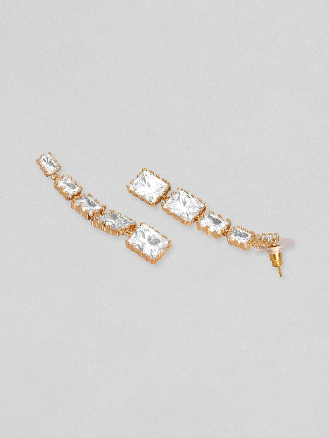 Rubans 22K Gold plated Korean Crystals Statement dangle Earrings