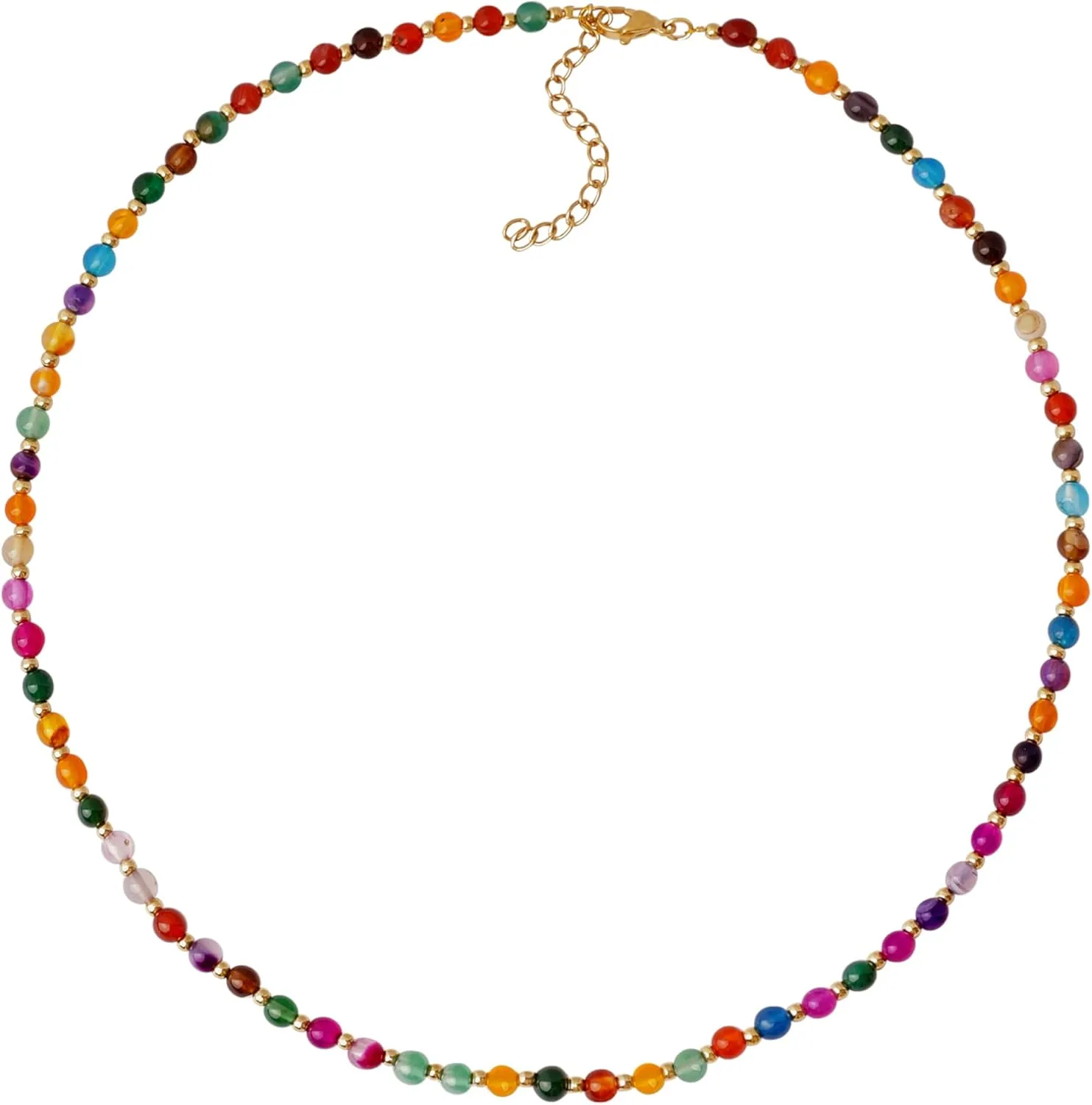 Sacina Boho Trendy Colorful Beaded Choker - Crystal, Hippie, Summer & Beach Necklace - Y2k Style, Perfect for Women