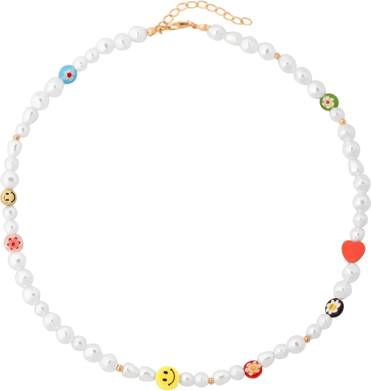 Sacina Colorful Beaded Choker Necklace, Pearl Summer Beach Necklace, Christmas Jewelry Gift for Women