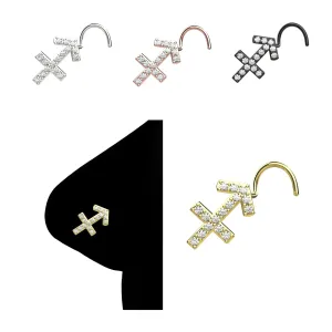 Sagittarius Zodiac Sign Nose Ring Handmade Nose Jewelry Indian Nose Piercing Silver nose Stud
