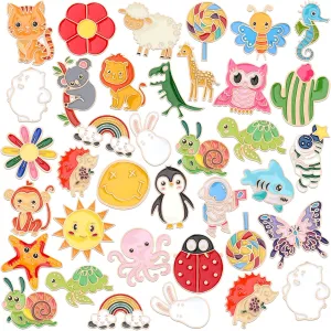 SANNIX 60Pcs Enamel Pins, Cute Funny Enamel Lapel Pins Bulk Set Cartoon Brooch Pins Button Badges for Backpacks Clothes Bags Hats Accessories, 30 Styles
