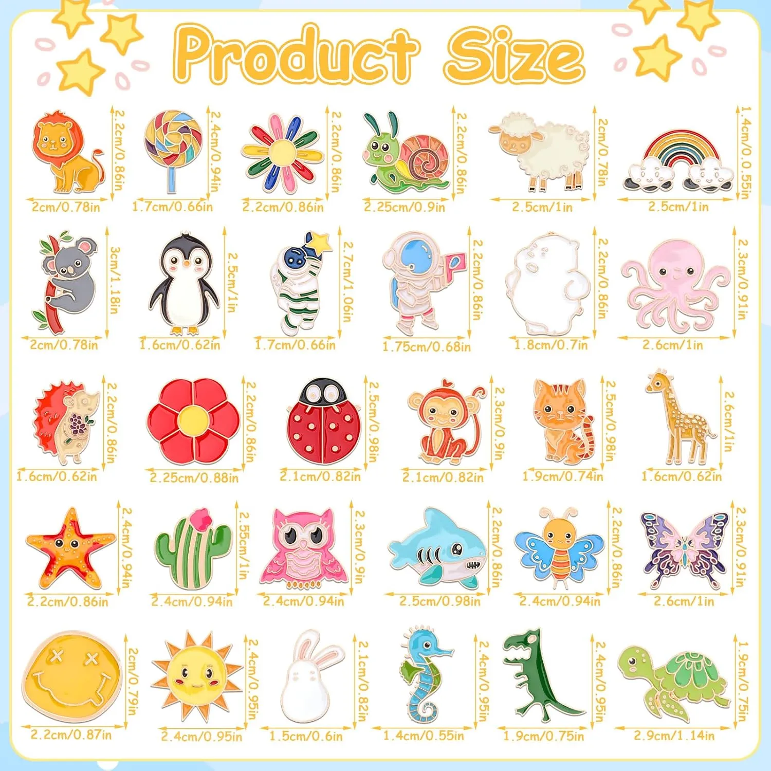 SANNIX 60Pcs Enamel Pins, Cute Funny Enamel Lapel Pins Bulk Set Cartoon Brooch Pins Button Badges for Backpacks Clothes Bags Hats Accessories, 30 Styles