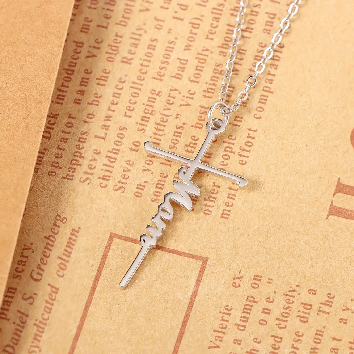 SANNYRA Faith Necklace for Women - Cross Grace Bestie Grace Hope Necklaces for Womens - 14K Gold Silver Plated Inspirational Pendant Gift for Her