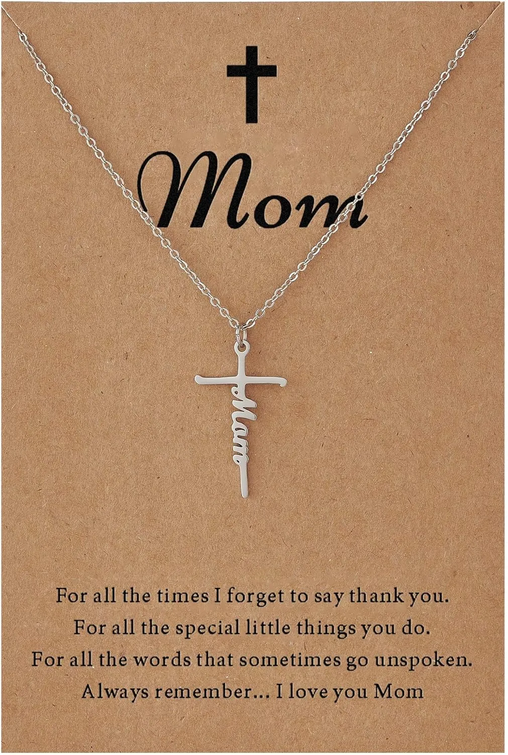 SANNYRA Faith Necklace for Women - Cross Grace Bestie Grace Hope Necklaces for Womens - 14K Gold Silver Plated Inspirational Pendant Gift for Her